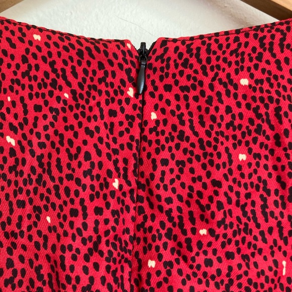 NWTS ZARA Dot Printed Ruched Deep V-Neck
Long Sleeve Mini Dress Red size (S) - Picture 9 of 10